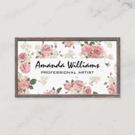 Bloemmotief | Houten Rand Visitekaartje