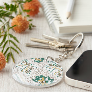 Bloemmotief Huisdecoratie Sleutelhanger
