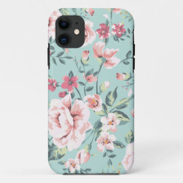 Bloemmotief in cottage-stijl iPhone 11 hoesje