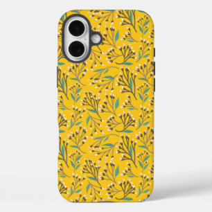 Bloemmotief in delicate takken en knoppen iPhone 16 plus hoesje