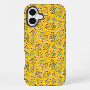 Bloemmotief in delicate takken en knoppen iPhone 16 plus hoesje