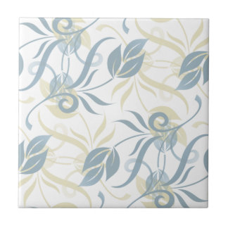Bloemmotief in leisteenblauw tegeltje