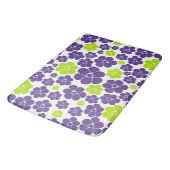 Bloemmotief in limoengroen en Paarse Badmat (Gekanteld)