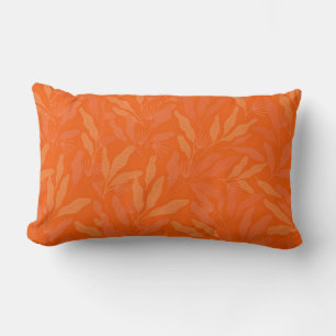 Bloemmotief in oranje en geel kussen