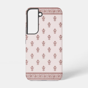Bloemmotief in paddestoelroze samsung galaxy hoesje