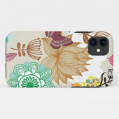 Bloemmotief in retro stijl Case-Mate iPhone case (Achterkant (horizontaal))