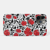 bloemmotief in rood, zwart en wit Case-Mate iPhone case (Achterkant (horizontaal))