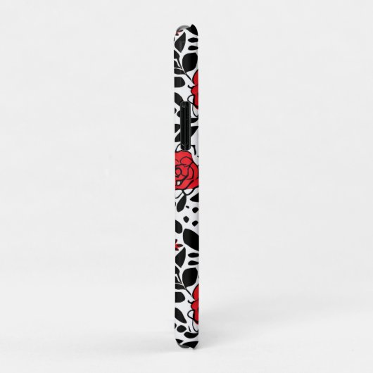  bloemmotief in rood, zwart en wit Case-Mate iPhone case (Achterkant/rechts)