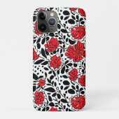  bloemmotief in rood, zwart en wit Case-Mate iPhone case (Achterkant)