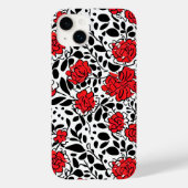  bloemmotief in rood, zwart en wit Case-Mate iPhone case (Achterkant)