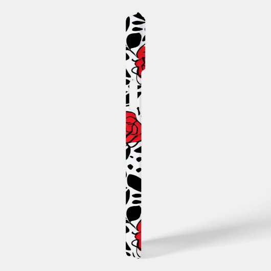  bloemmotief in rood, zwart en wit Case-Mate iPhone case (Achterkant / Rechts)