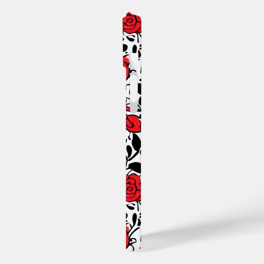 bloemmotief in rood, zwart en wit Case-Mate iPhone case (Achterkant / Links)