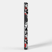  bloemmotief in rood, zwart en wit iPhone hoesje (Rechterkant)