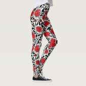  bloemmotief in rood, zwart en wit leggings (Rechts)