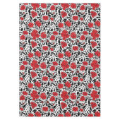 bloemmotief in rood, zwart en wit tafelkleed (Voorkant)