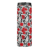  bloemmotief in rood, zwart en wit thermosbeker (Achterkant)
