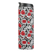  bloemmotief in rood, zwart en wit thermosbeker (Geroteerd rechts)