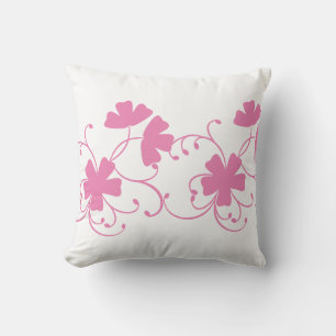 Bloemmotief in roze kleur kussen