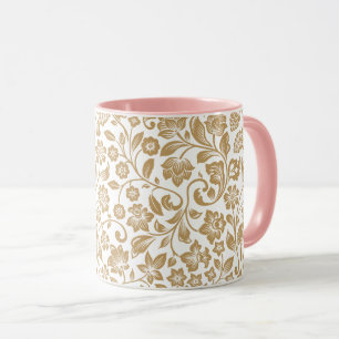 Bloemmotief in vintage botanische stijl mok