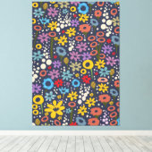 Bloemmotief in vintage stijl canvas afdruk (Insitu (Houten vloer))