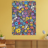 Bloemmotief in vintage stijl canvas afdruk (Insitu (Woonkamer))
