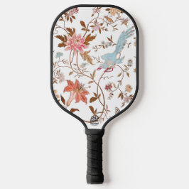 Bloemmotief in vintage stijl met bloeiende bloemen pickleball paddle