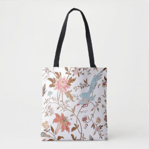 Bloemmotief in vintage stijl met bloeiende bloemen tote bag