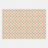  bloemmotief in warm rood, koraal inpakpapier vel (Voorkant 3)