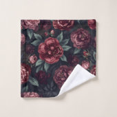 Bloemmotief in waterverf donkerrood met stemming bad handdoek (Wasdoekje)