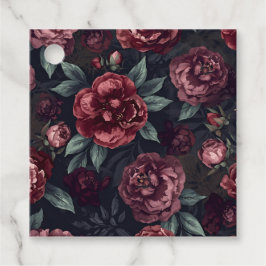 Bloemmotief in waterverf donkerrood somber bedankjes labels