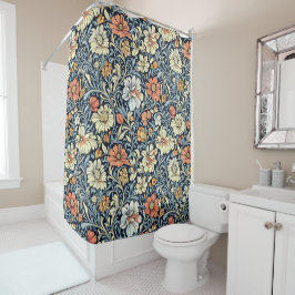 Bloemmotief in William Morris-stijl Douchegordijn