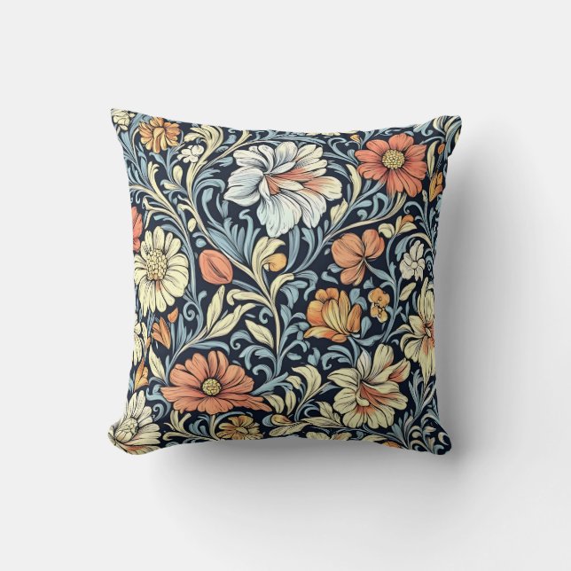 Bloemmotief in William Morris-stijl Kussen (Voorkant)