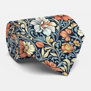 Bloemmotief in William Morris-stijl Stropdas