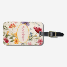 bloemmotief in zachte kleuren met naam