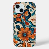 bloemmotief iPhone 15 Hoesje (Achterkant)