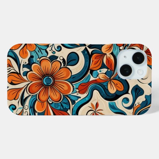bloemmotief iPhone 15 Hoesje (Achterkant (horizontaal))