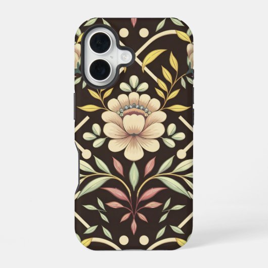 Bloemmotief iPhone 16 Hoesje (Achterkant)
