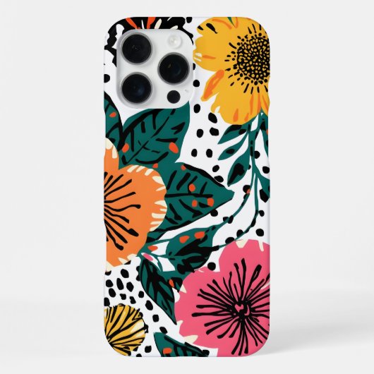 Bloemmotief iPhone Hoesje (Achterkant)