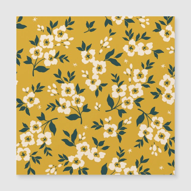  bloemmotief, kleine witte bloemetjes. (Voorkant)