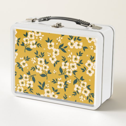 bloemmotief, kleine witte bloemetjes. (Voorkant)