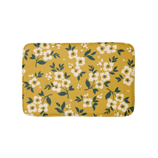  bloemmotief, kleine witte bloemetjes. badmat (Voorkant)