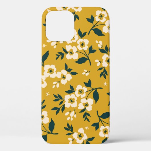 bloemmotief, kleine witte bloemetjes. Case-Mate iPhone case (Achterkant)