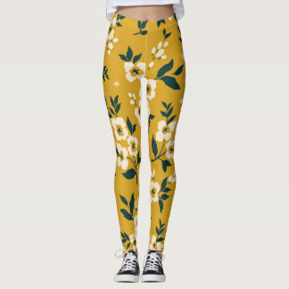 bloemmotief, kleine witte bloemetjes. leggings