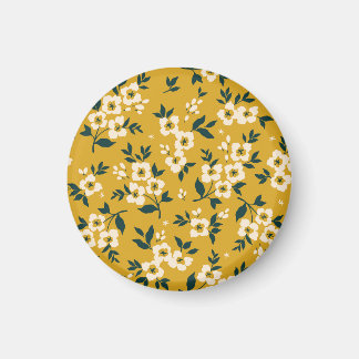 bloemmotief, kleine witte bloemetjes. magneet