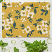 bloemmotief, kleine witte bloemetjes. theedoek (Gevouwen)