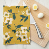 bloemmotief, kleine witte bloemetjes. theedoek (Quarter Fold)