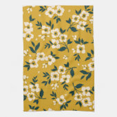 bloemmotief, kleine witte bloemetjes. theedoek (Verticaal)