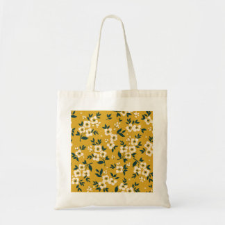 bloemmotief, kleine witte bloemetjes. tote bag