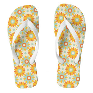 bloemmotief kleurrijke wilde bloemen abstract teenslippers