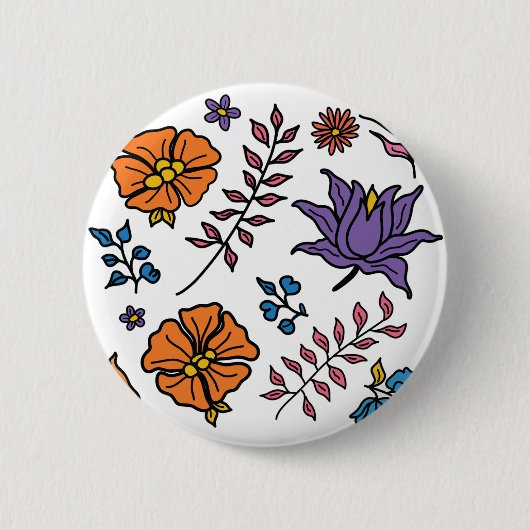 Bloemmotief Knop Ronde Button 5,7 Cm (Voorkant)